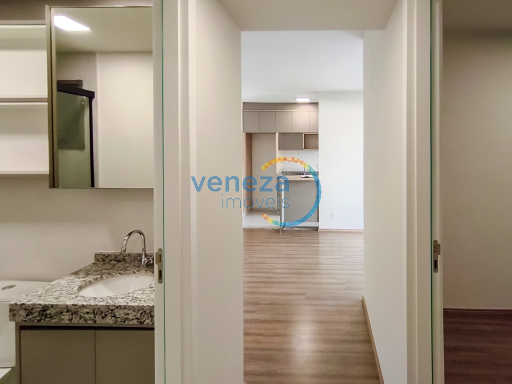Apartamento para locação no bairro Gleba Palhano de Londrina com 51m<sup>2</sup> útil, 2 quartos, 1 vaga de garagem