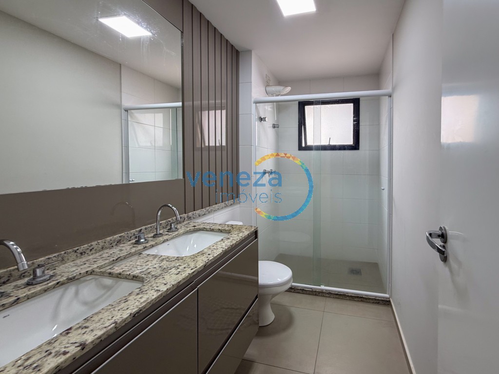 Apartamento para locação no bairro Gleba Palhano de Londrina com 81.26m<sup>2</sup> útil, 3 quartos, 2 vagas de garagem