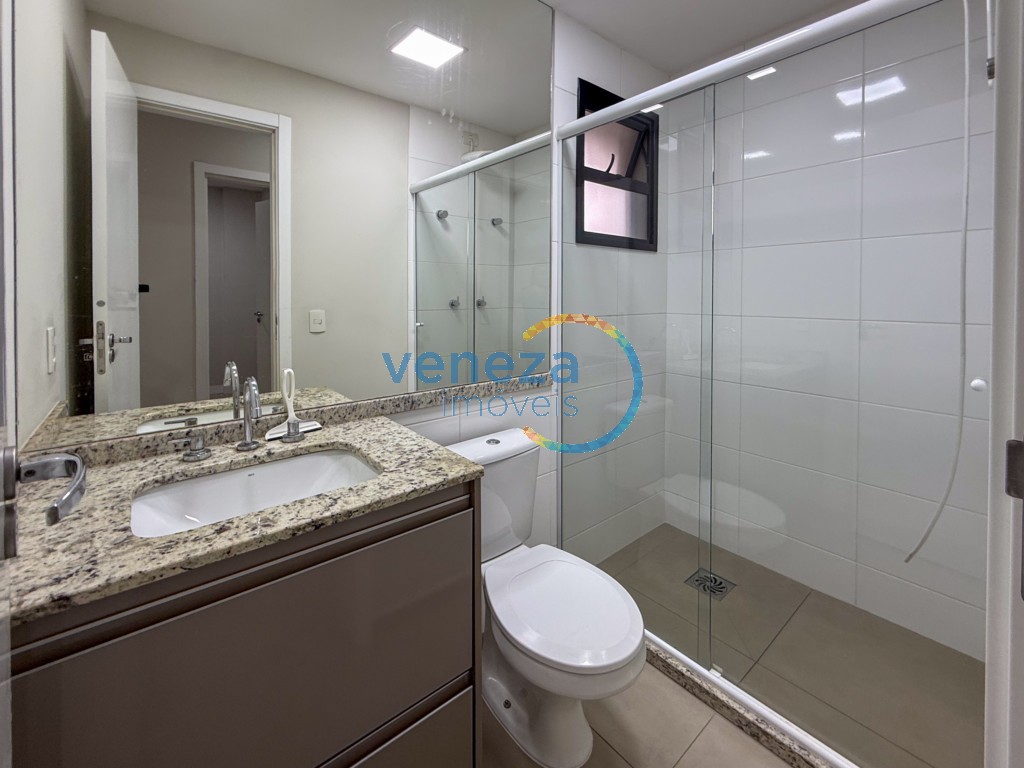 Apartamento para locação no bairro Gleba Palhano de Londrina com 81.26m<sup>2</sup> útil, 3 quartos, 2 vagas de garagem