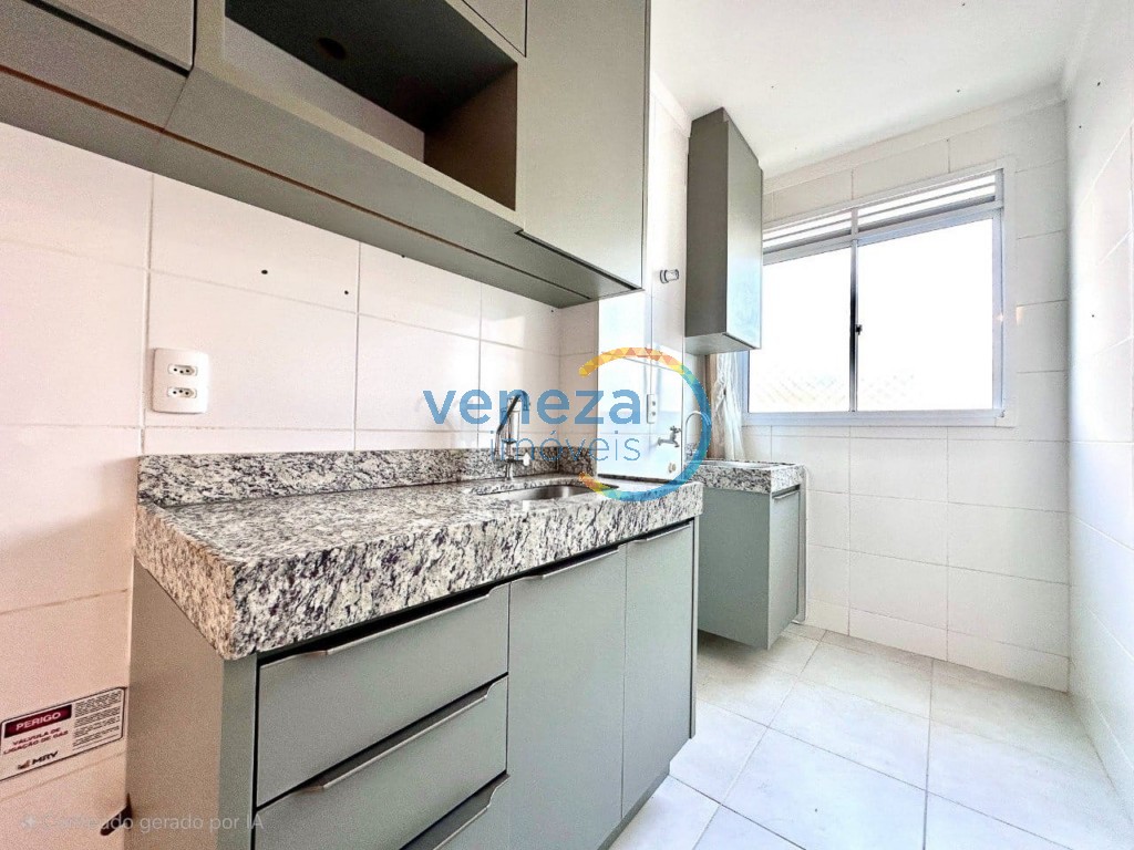 Apartamento para locação no bairro Cidade Industrial II de Londrina com 46m<sup>2</sup> útil, 2 quartos, 1 vaga de garagem