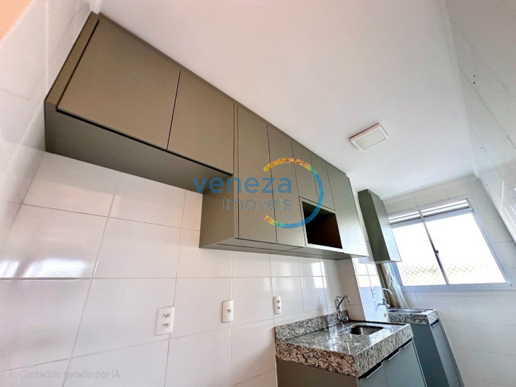 Apartamento para locação no bairro Cidade Industrial II de Londrina com 46m<sup>2</sup> útil, 2 quartos, 1 vaga de garagem