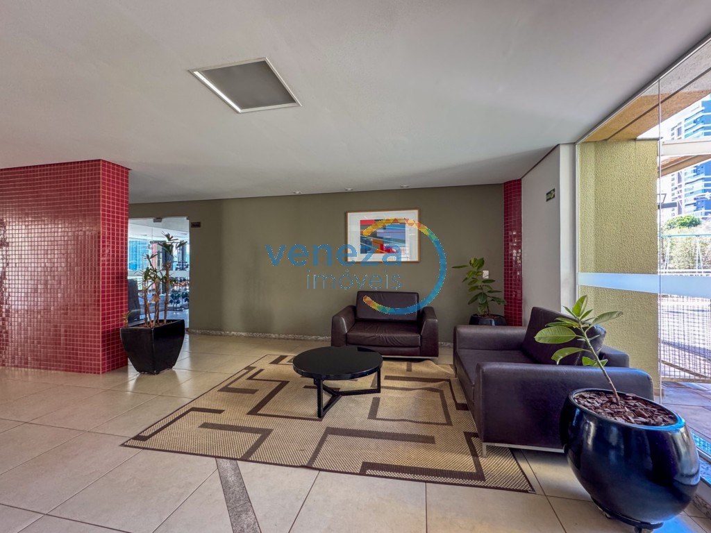 Apartamento para locação no bairro Gleba Palhano de Londrina com 79m<sup>2</sup> útil, 2 quartos, 2 vagas de garagem