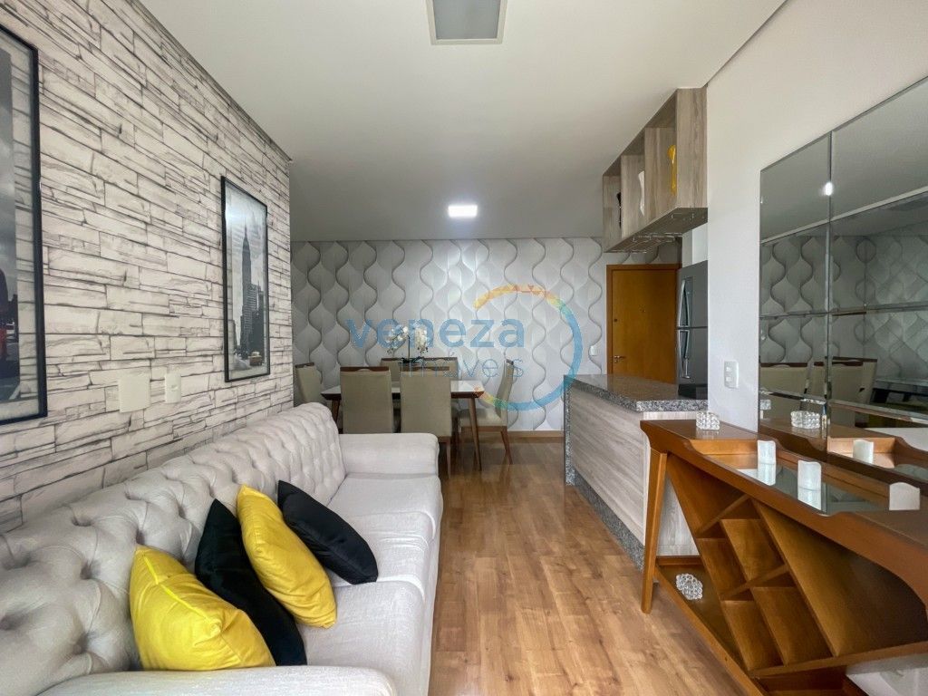 Apartamento à venda no bairro Gleba Palhano de Londrina com 69m<sup>2</sup> útil, 3 quartos, 1 vaga de garagem