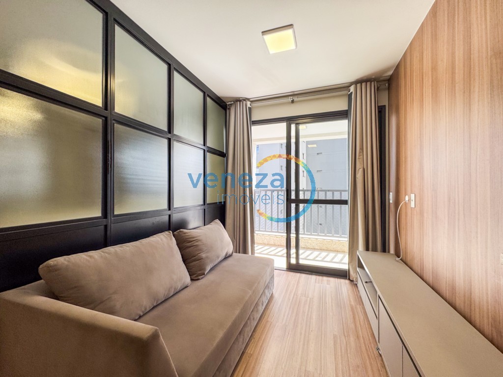 Apartamento para locação no bairro Gleba Palhano de Londrina com 45m<sup>2</sup> útil, 1 quarto, 1 vaga de garagem