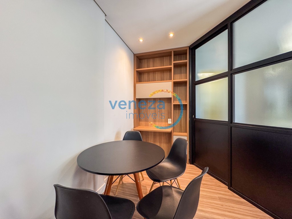 Apartamento para locação no bairro Gleba Palhano de Londrina com 45m<sup>2</sup> útil, 1 quarto, 1 vaga de garagem