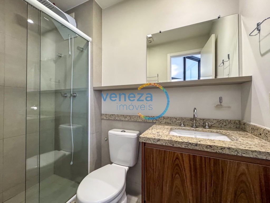 Apartamento para locação no bairro Gleba Palhano de Londrina com 45m<sup>2</sup> útil, 1 quarto, 1 vaga de garagem