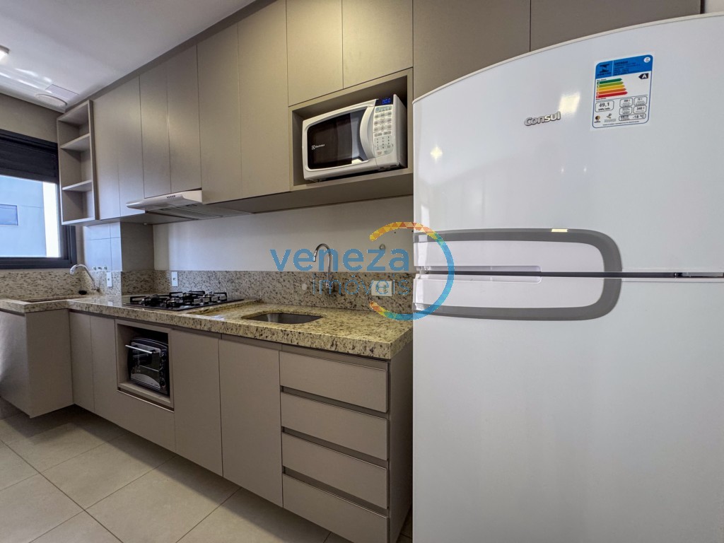 Apartamento para locação no bairro Gleba Palhano de Londrina com 45m<sup>2</sup> útil, 1 quarto, 1 vaga de garagem