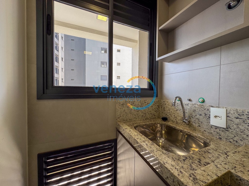 Apartamento para locação no bairro Gleba Palhano de Londrina com 45m<sup>2</sup> útil, 1 quarto, 1 vaga de garagem