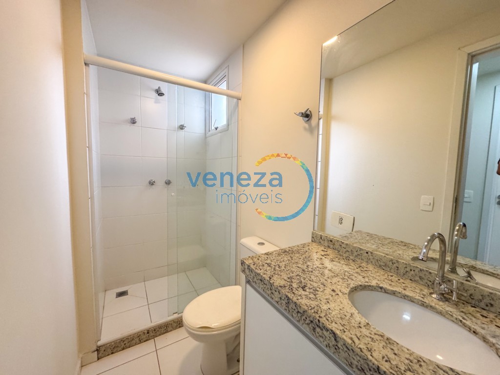 Apartamento para locação no bairro Gleba Palhano de Londrina com 78m<sup>2</sup> útil, 3 quartos, 2 vagas de garagem