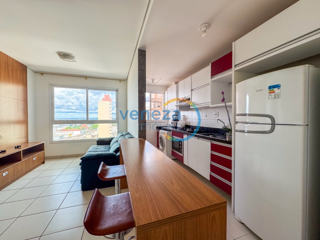 Apartamento para locação no bairro Centro de Londrina com 56.94m<sup>2</sup> útil, 2 quartos, 1 vaga de garagem
