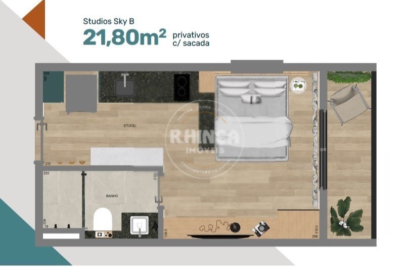 Studio para venda no Centro em Curitiba com 22m² por R$ 335.894,66